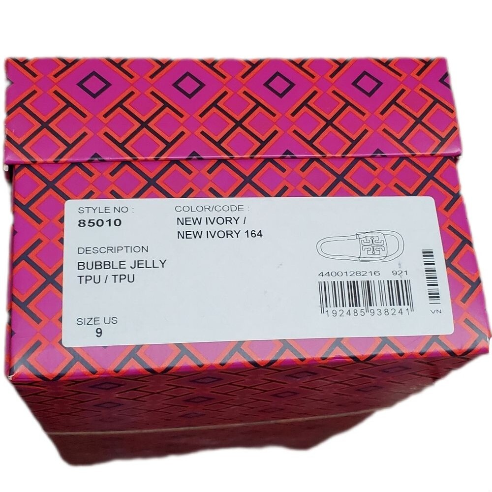 Tory Burch New Ivory Bubble Jelly Pool Slide Size 9 BRAND NEW! - Picture 9 of 10